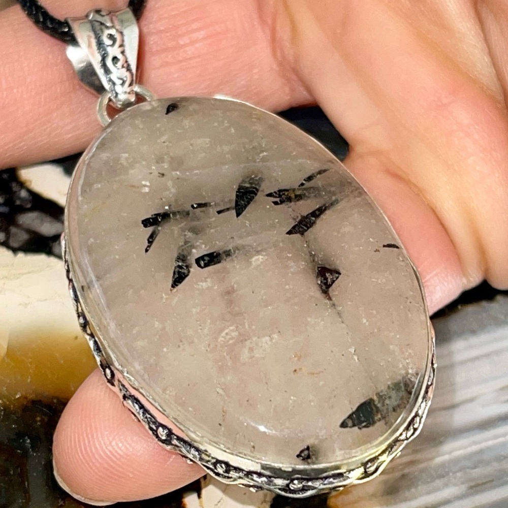Needle- Like Rutilated Quartz Pendant 2 1/4”